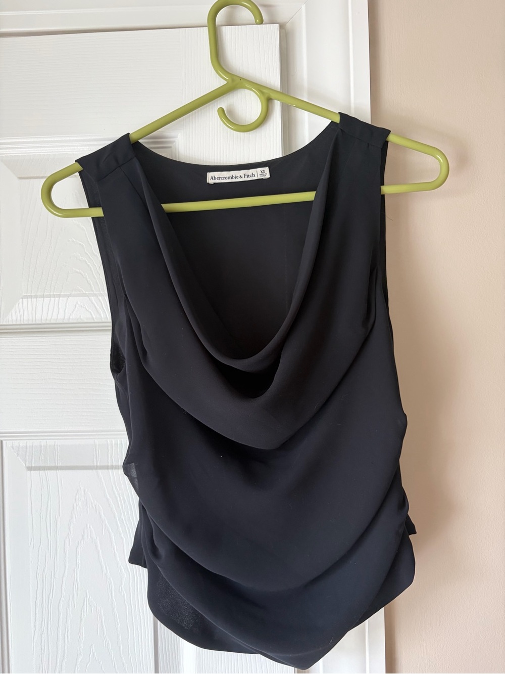 Abercrombie & Fitch Black Draped Cowl Neck Sleeveless Camisole